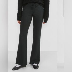 Aritzia Black Flared Waffle Pants